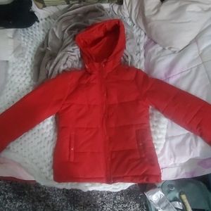 Super cute red puffy coat